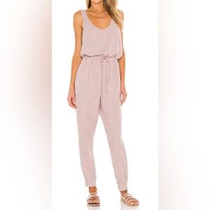 FREE PEOPLE BEACH Bicoastal Romper Mauve Pink Small‎ Jumpsuit Knit Cozy Beachy